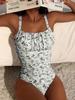 Women's High-Waisted Printed One-Piece Swimsuit - New European and American Style