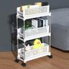 Slidable Slim Storage Cart Pullout Rack for Kitchen Livingroom Bathroom Multi-Tiers Storage Rack Free Combination Space Saving