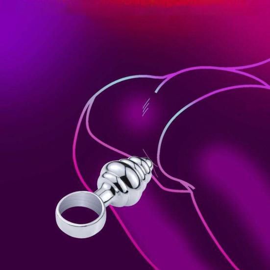 Mini Anal Stopper Stainless Steel Butt Stopper with Pull Ring for Beginners Small Metal Anal Training Sex Toy for Adult Men Women