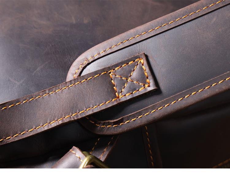 Sivok Retro Men's Genuine Leather Cowhide Laptop Backpack