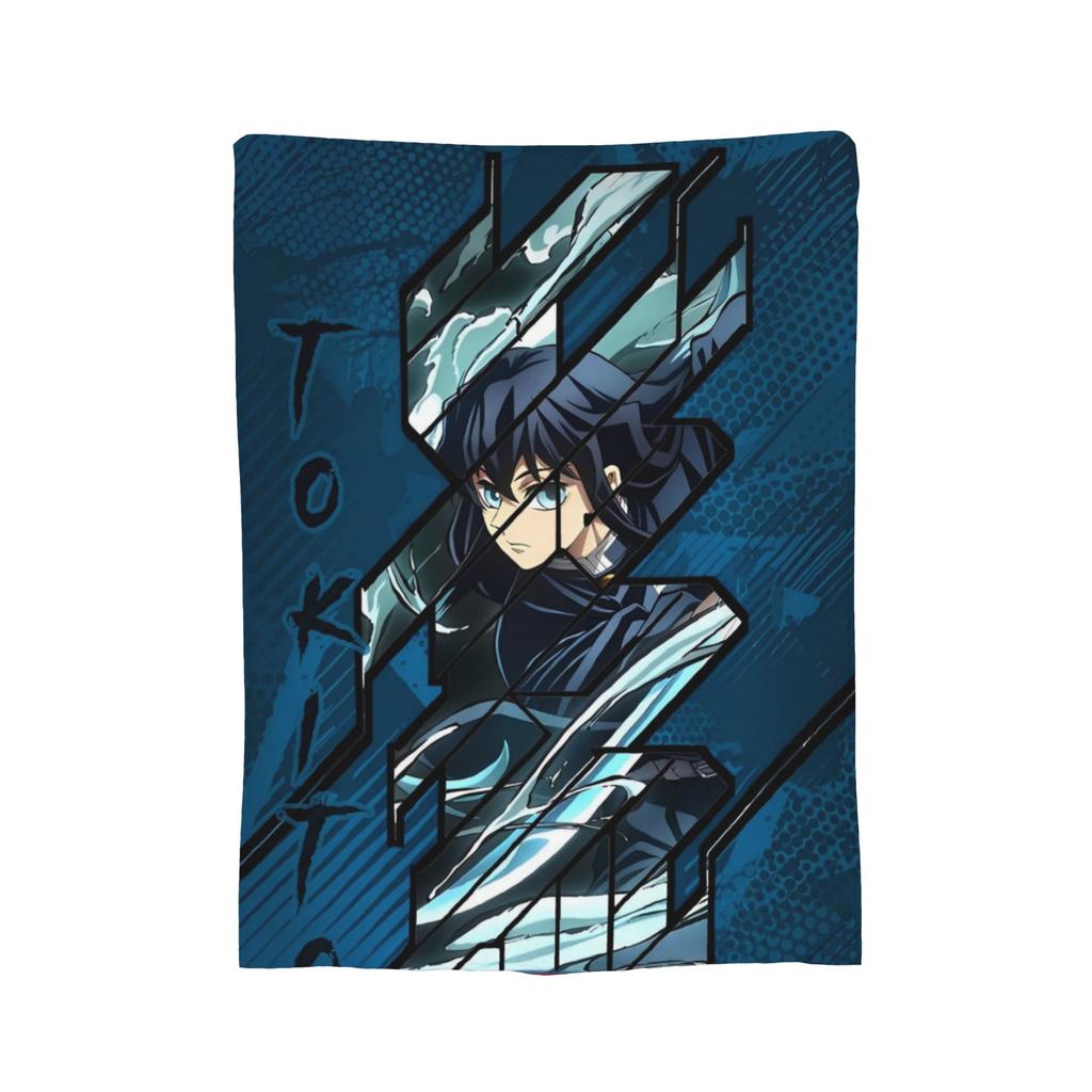 Mist Hashira Muichiro Tokito Fleece Throw Blankets Anime Blanket for Bed Outdoor Super Soft Bed Rug,
