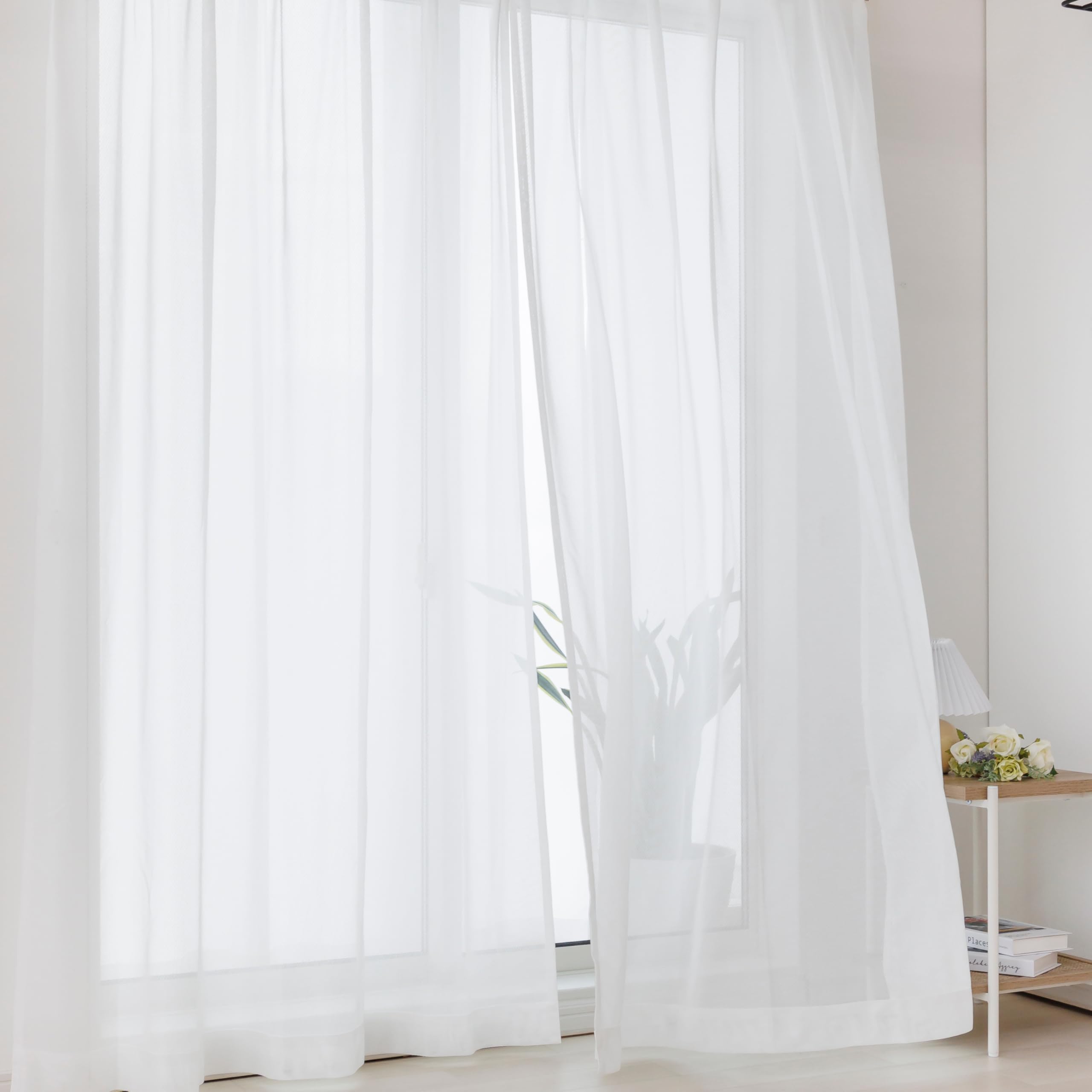 

Curtain Laboratory Simple Mirror Lace 100см Ширина x 188см Комплект регулируемых УФ-крючков Шторы простого дизайна, Белый, Длинный, 2, Непрозрачный, Зеркальный, белый