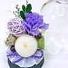 Shion Preserved Flowers In a Cork Glass Dome, Size: 7.5cm Diameter X 14cm High