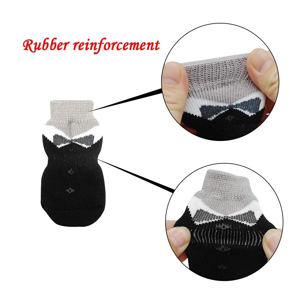 Anti-Slip Dog Shoes Pet Knitted Socks Cotton Small Medium Pets Booties No-Slip Paw Sole Dog Cat Pupp