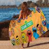 Cartoon S-Sesame Cookies S-Street Bath Towel Microfiber Soft Water Absorbing Breathable For Girl Kids Decorative Beach Towel