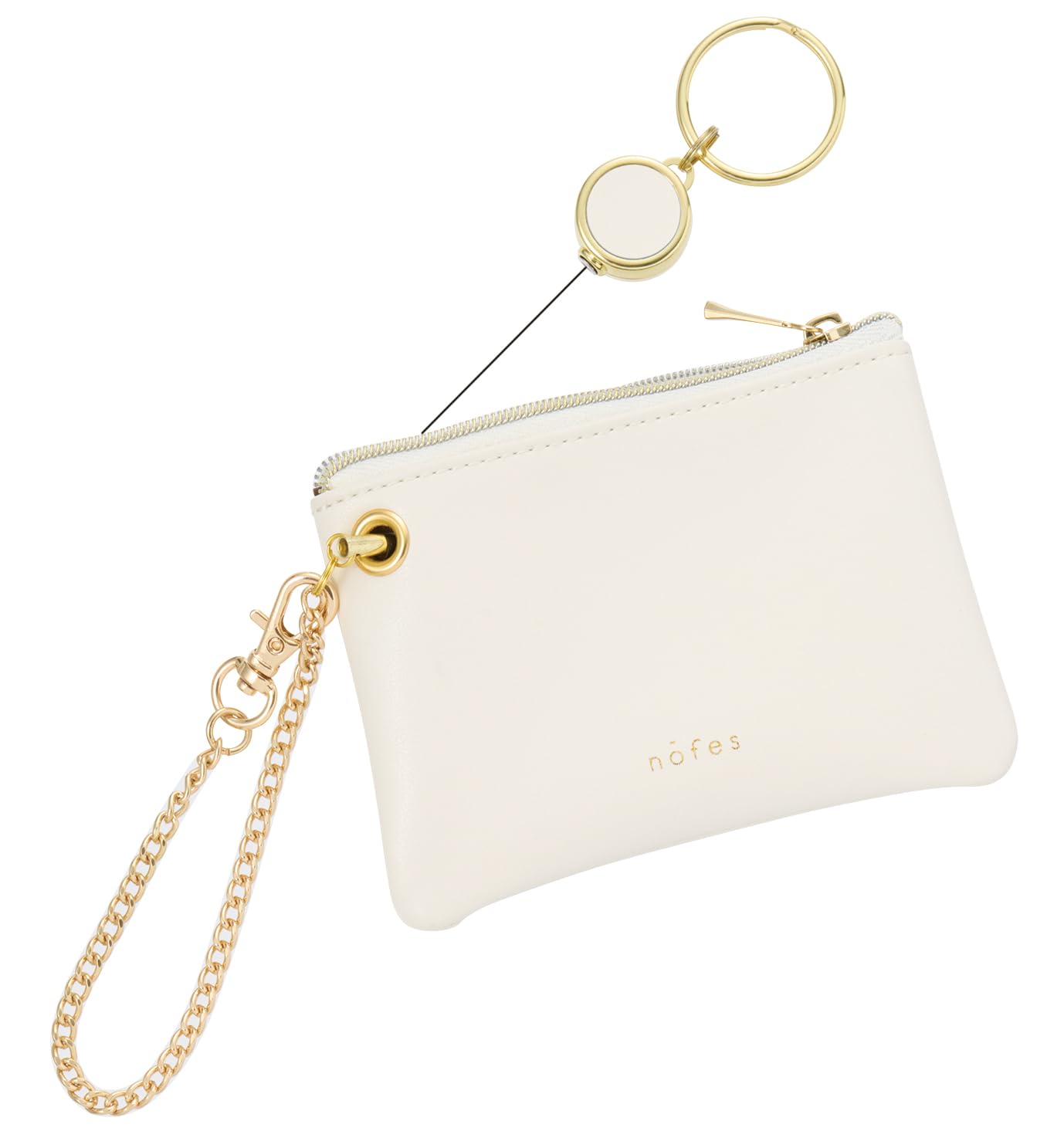 Raymay Fujii Nofes Чехол-кошелек для проездного Pass Key Pass Pouch с колокольчиком NSK1449W, и катушка, Белый,