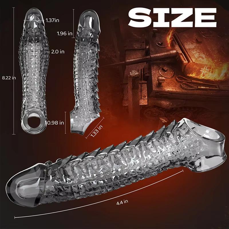 Rękaw na penisa Ultra-miękki Wielokrotnego użytku Pierścień wibrator kulkowy Przezroczysty Pierścień na penisa Przedłużacz Powiększalnik dla Par Mężczyzn Wibrujące dildo Zabawki erotyczne