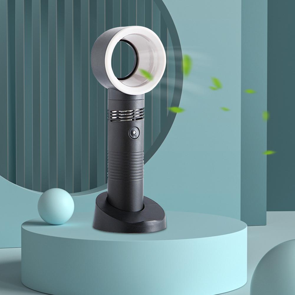 Portable Bladeless Fan Handheld Desktop Summer Mini Air Cooler No Leaf Ultra-quiet Rechargeable Fans for Travel Outdoor Office