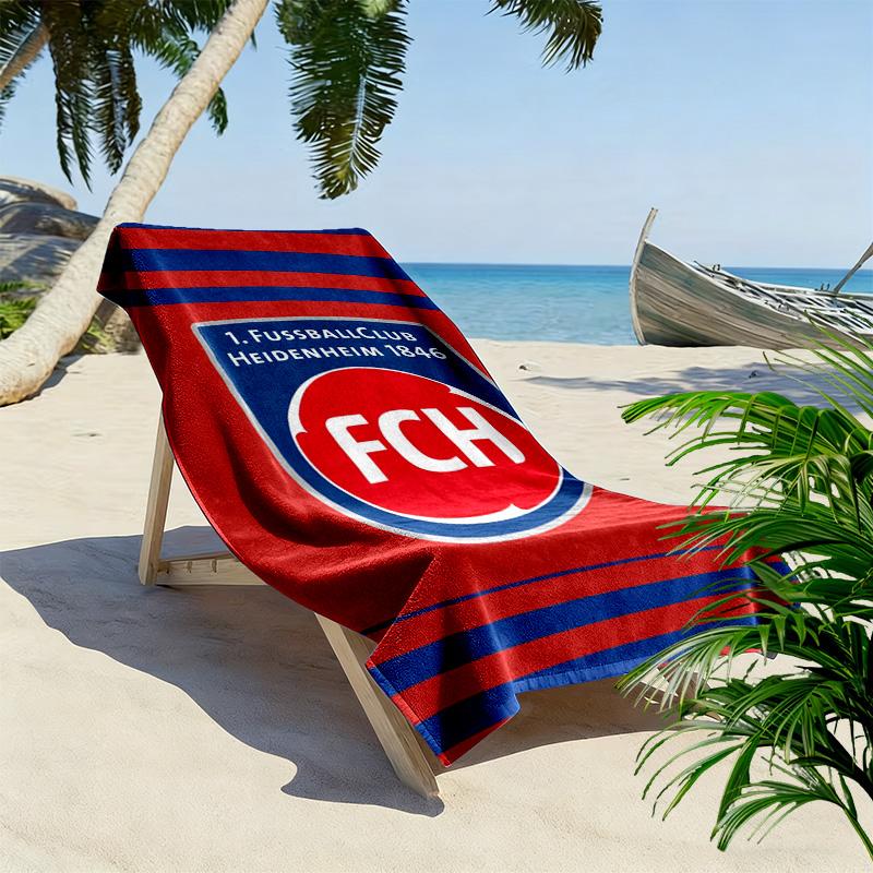 FC Heidenheim Print Beach Towel, Large Soft Quick Dry Towel for Beach Camping Swimming
