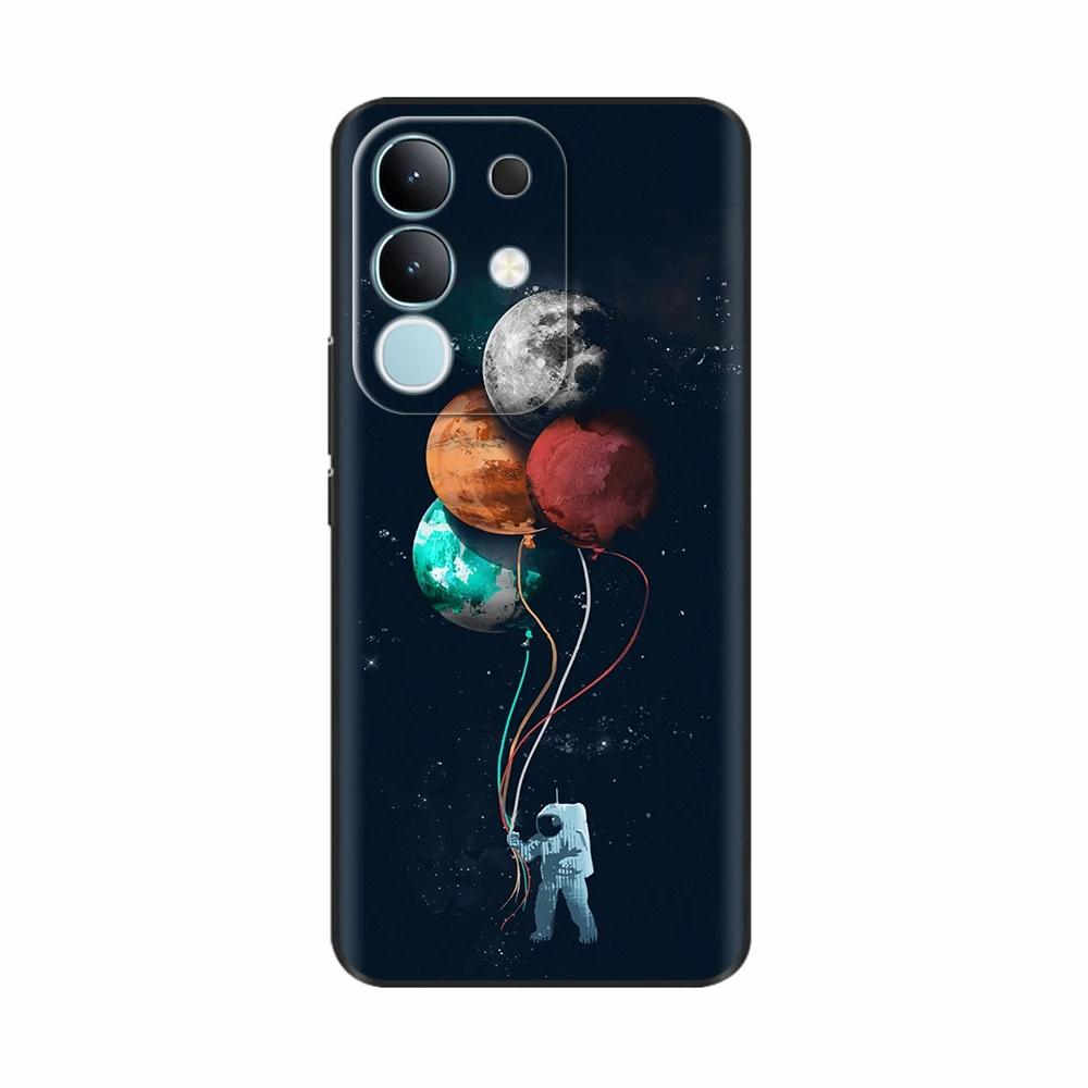For Vivo Y29 4G Black Back Cover Fashion Flower Butterfly Painting Case Soft TPU Silicone Fundas For Vivo Y29 4G Protect Cover