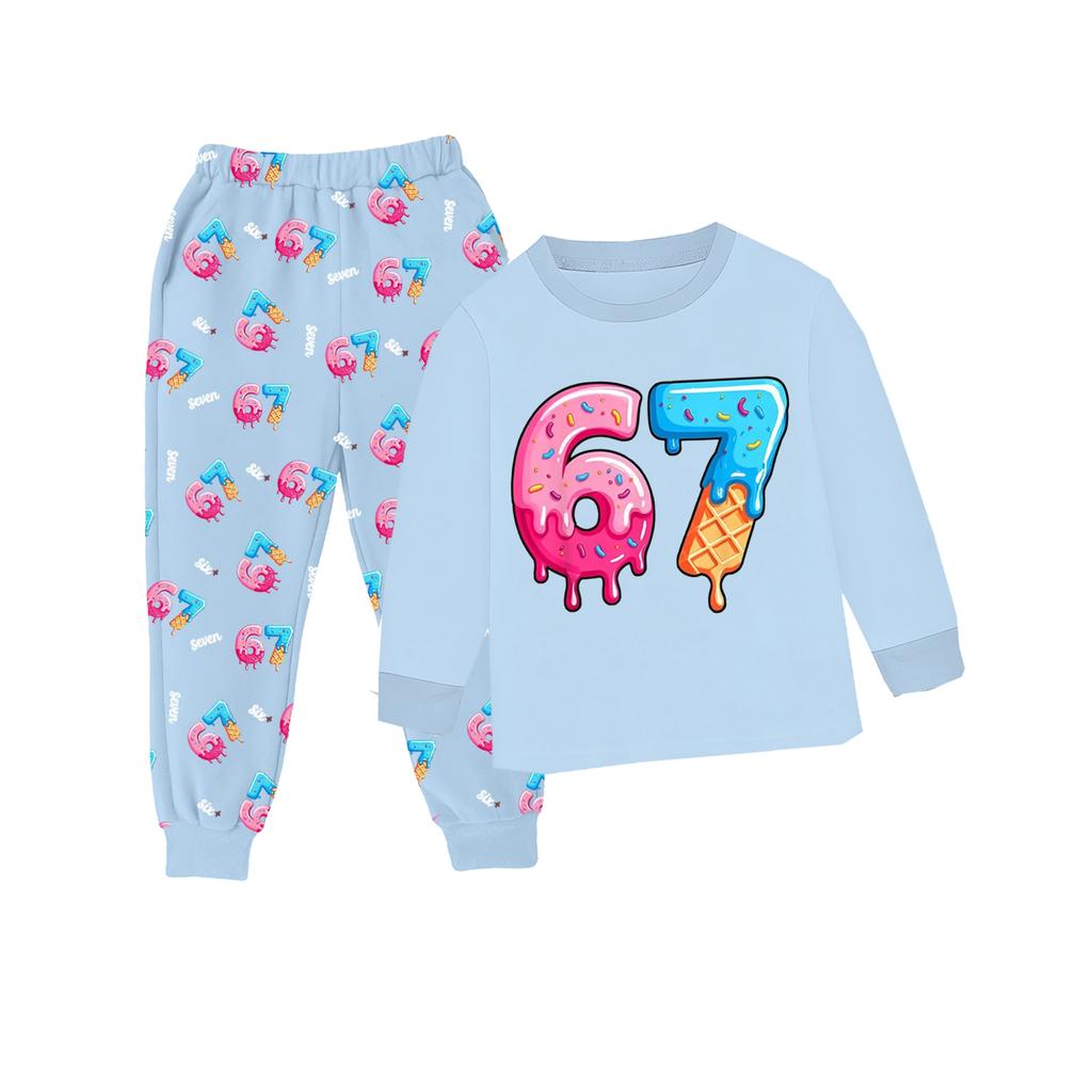 Children's Fashion Suit Skirt Round Neck Long Sleeve Top Pants