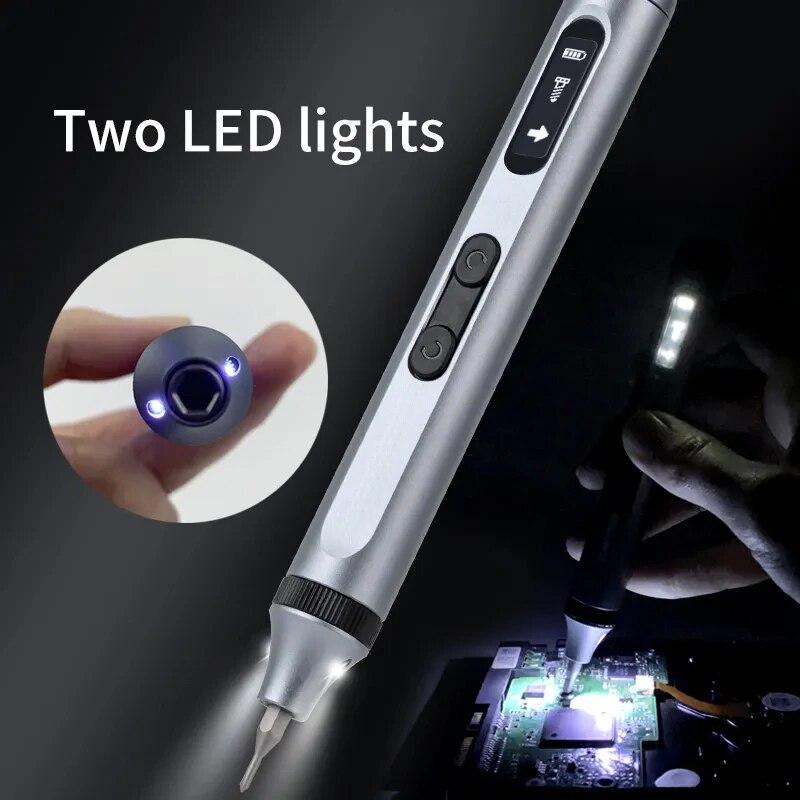 Precyzyjny elektryczny śrubokręt wielofunkcyjny cichy wytrzymały akumulator akumulatorowy zestaw głowic do demontażu i naprawy