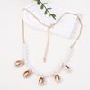 Bohemian shell fringed pendant imitation pearl women's necklace fashion beach style niche design necklace