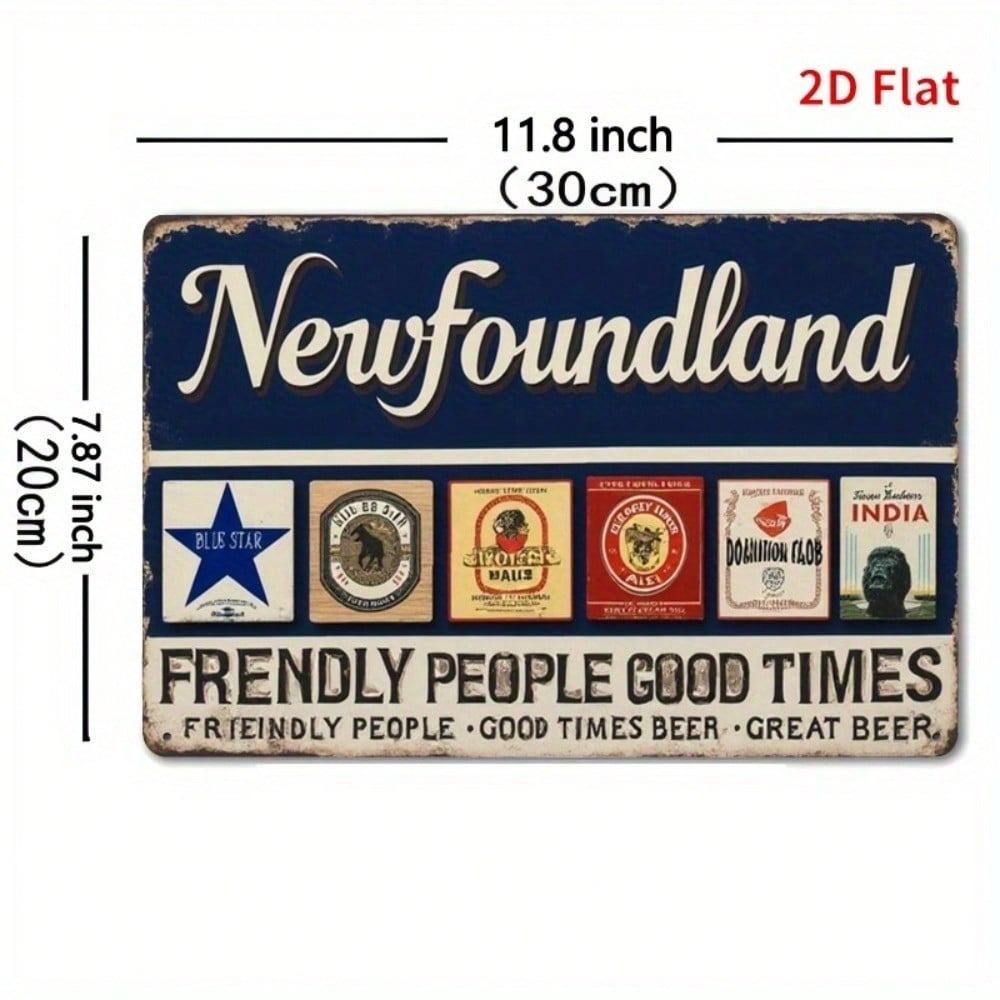 Newfoundland Retro Beer Tin Sign Vintage Metal Wall Art 20x30 Inch Man Cave Pub Cafe Decor