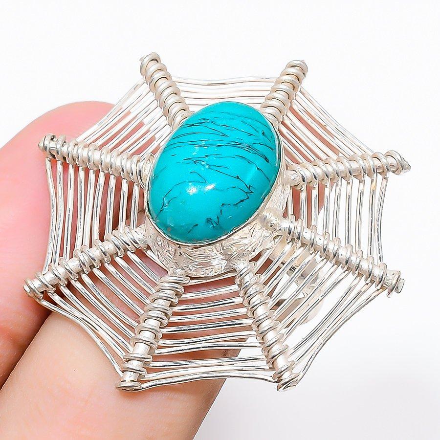 

Santa Rosa Turquoise Gemstone 925 Sterling Silver Jewelry Ring Size 6 N6j47
