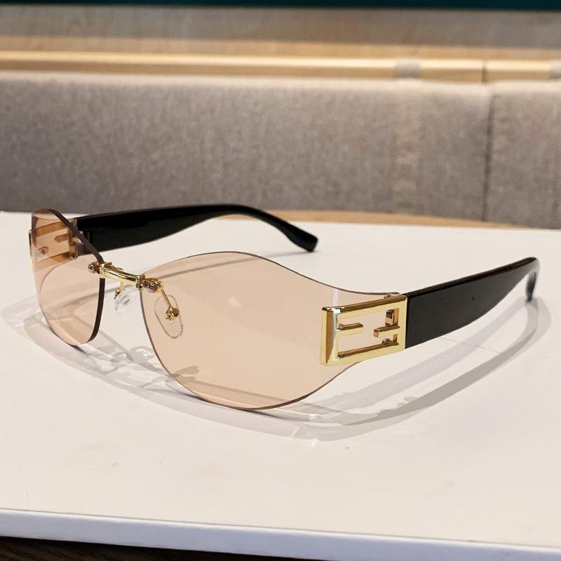Frameless Sunglasses, European and American Style, High-end Women's Sunglasses with UV Protection