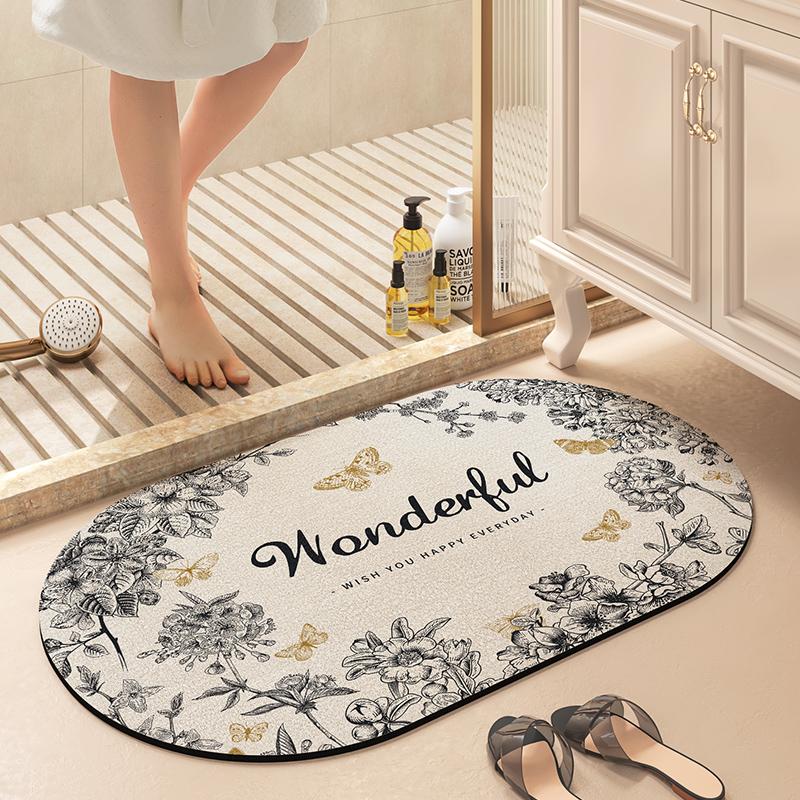 Bathroom absorbent floor mat household toilet door foot mat toilet carpet bathroom non-slip mat diatom mud cushion