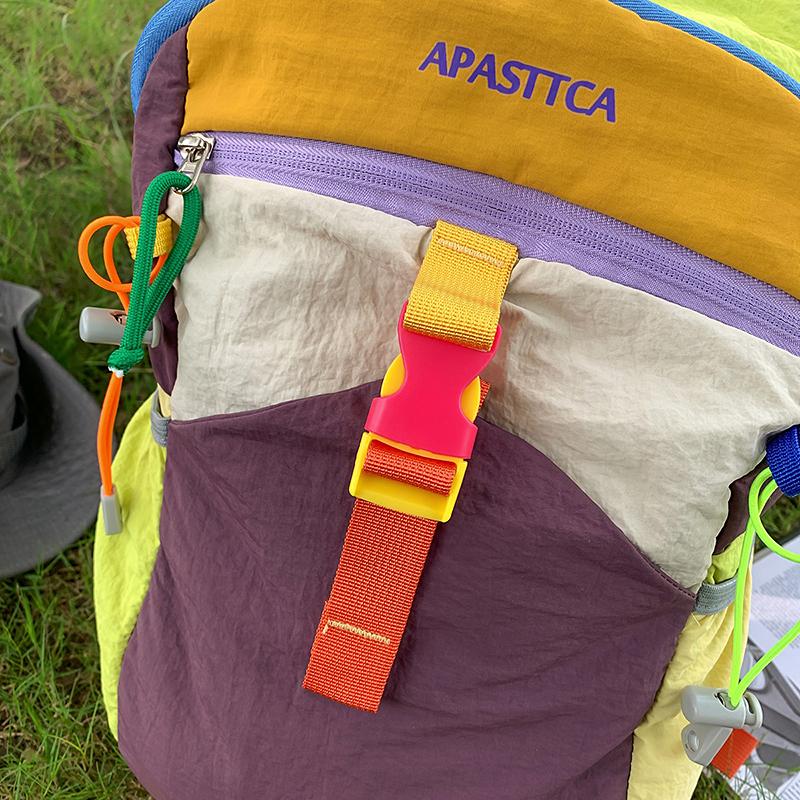 Travel Bag Large Capacity Backpack Unisex Color Block Outdoor Mountaineering Fitness Multifunctional Riding Backpack