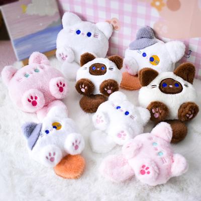 Llavero Colgante de Gato de Dibujos Animados Lindo Colgante de Gatito de Peluche Colgante de Gato Peludo Relleno Accesorio Colgante para Mochila Bolso Llavero