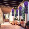 Artificial Flowers Garland Flower Hanging Dangling Ivy Surfinia Cascade - red