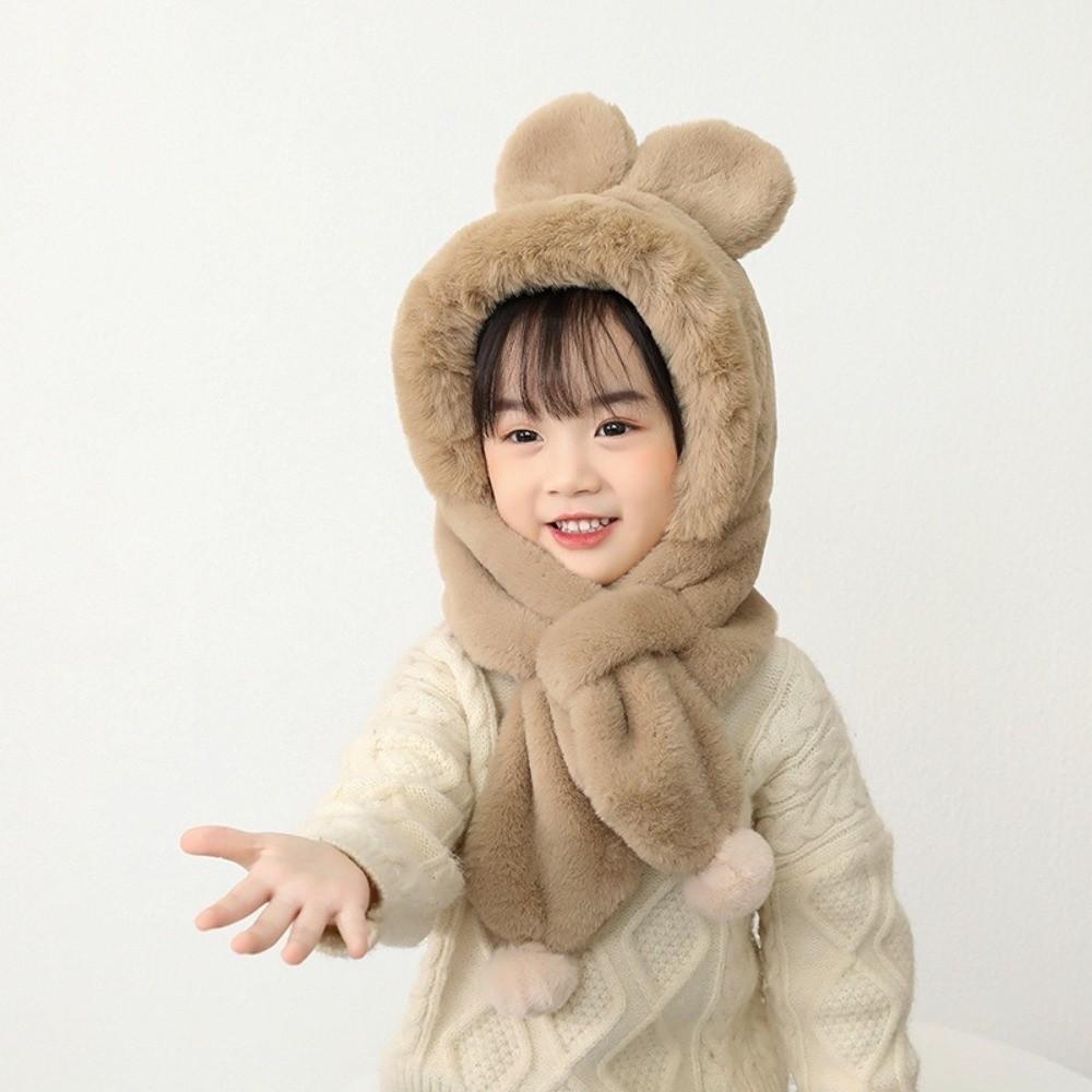 

Цельная зимняя детская шапка-шарф, ветрозащитная шапка-бини для младенцев, модная детская шапка-капюшон хаки