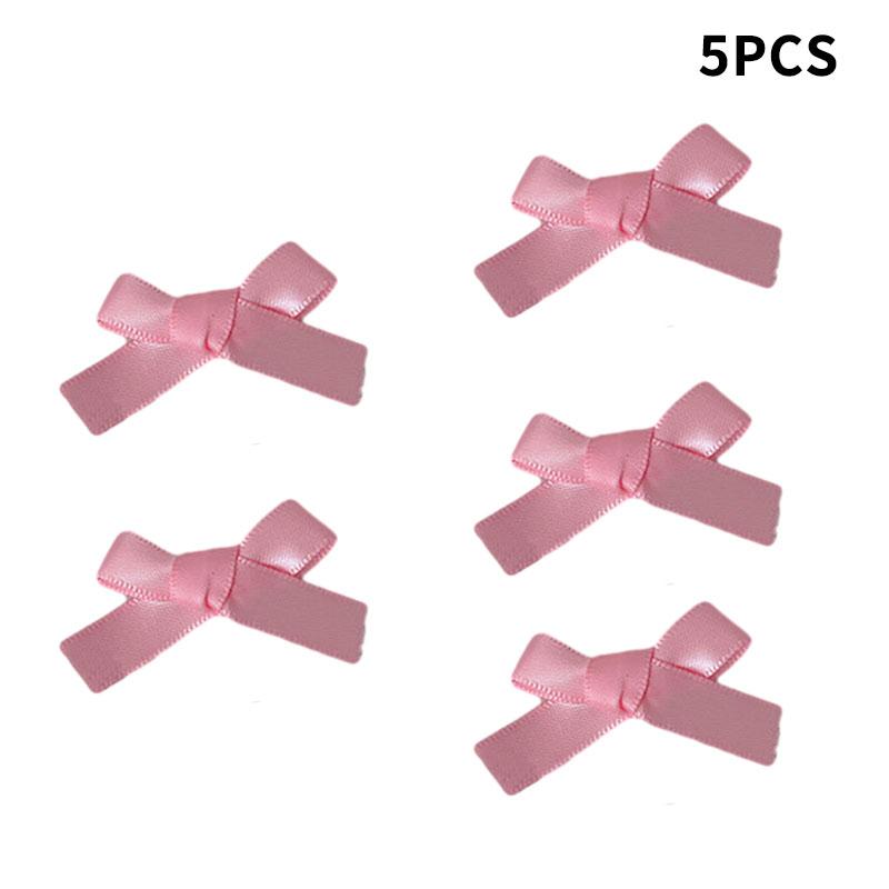 

5 шт., новые заколки для волос с лентой и бантом для девочек, милый бант в корейском стиле, мини-заколка сбоку, заколка-заколка, головные уборы, новые аксессуары для волос 5pcs розовый
