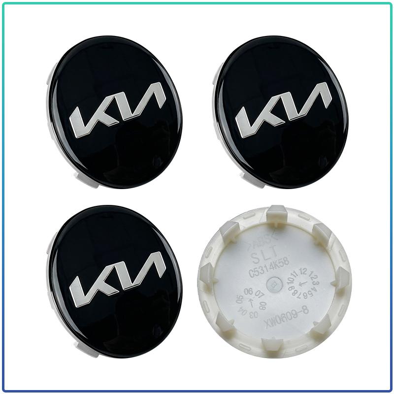 4 Pezzi 58MM Coprimozzi Centrali per Ruote Auto Badge Coprimozzo Cerchione Emblema Styling Per Kia Sauer CUB CEED Cerato Forte K8 K900 Optima Picanto RIO VG Ray EV