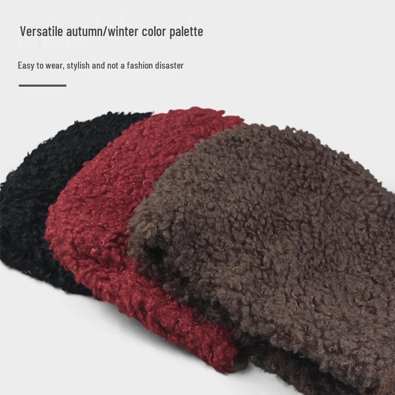 Ancola Red Riding Hood Women's Warm Burgundy Plush Cycling Ear Muffs Witch Hat