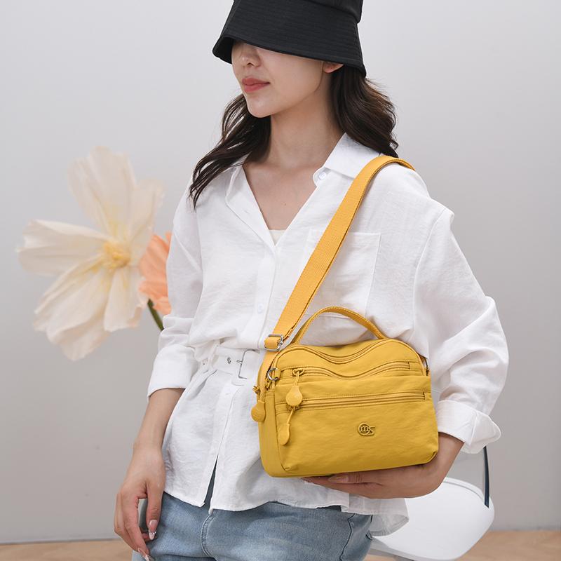 Solid Color Nylon Shoulder Crossbody Bags For Women Mother Handbag Waterproof Shopping Small Tote Bags For Outdoor Travel Daily