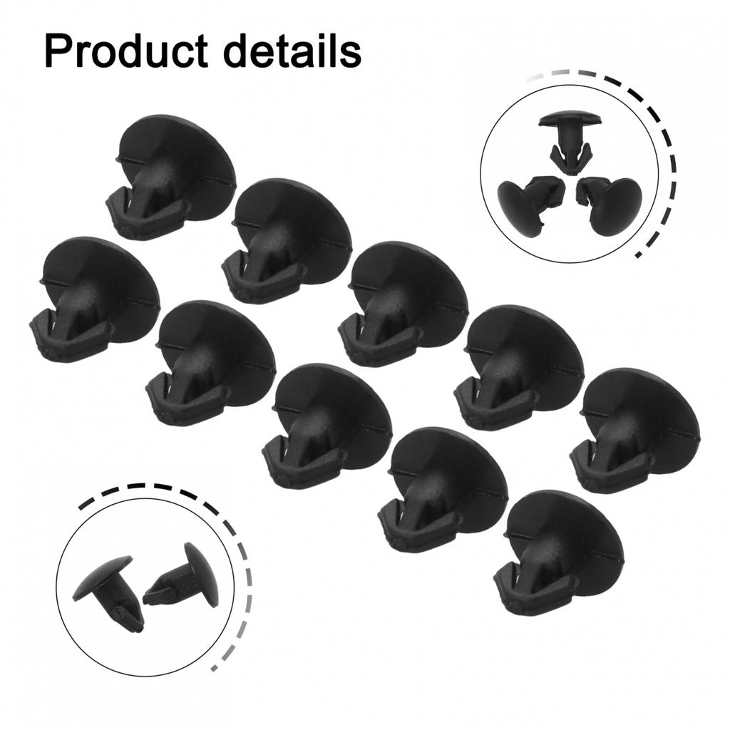10pcs Plastic Screw 9.2mm ABS Plastic Automotives Clips Black