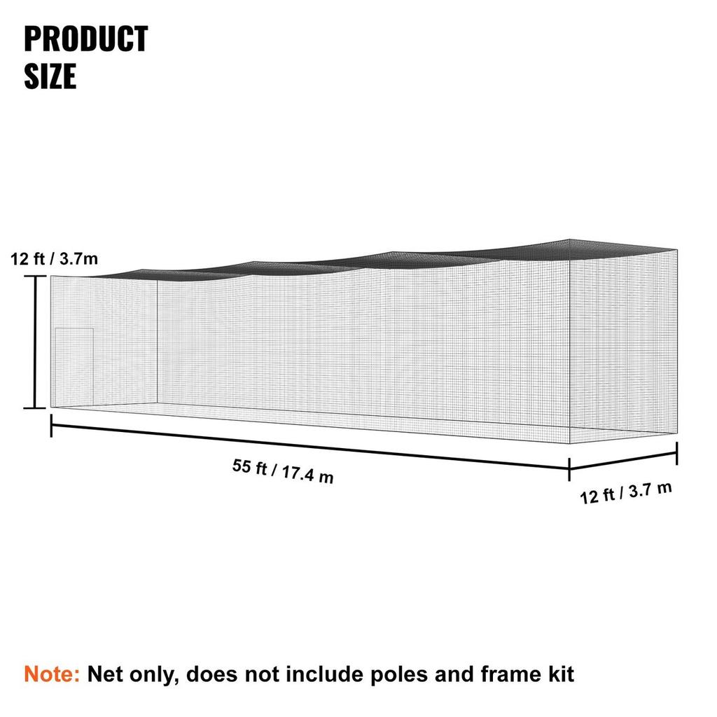 Baseball Batting Netting, Professional Softball Baseball Batting Hitting Training Net, Practice Portable Pitching Cage Net with Door & Carry Bag,