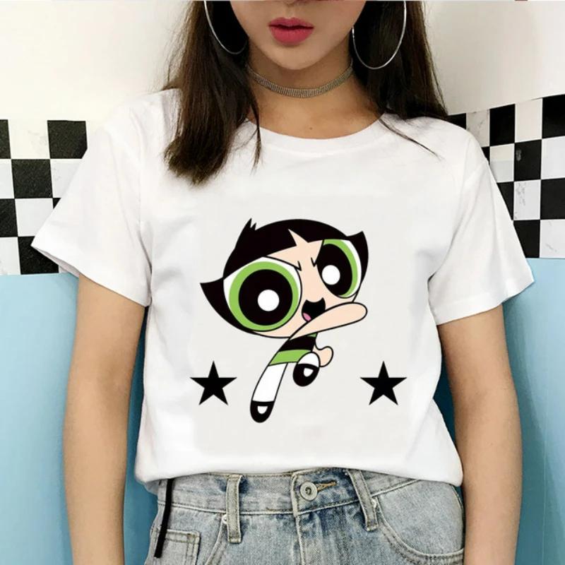 Kawaii The Powerpuff Girls Cartoon Graphic T Shirts Shirt Gift Tshirt Men Women Unisex Tee Short Sleeve Clothes Summer Y2k Tops