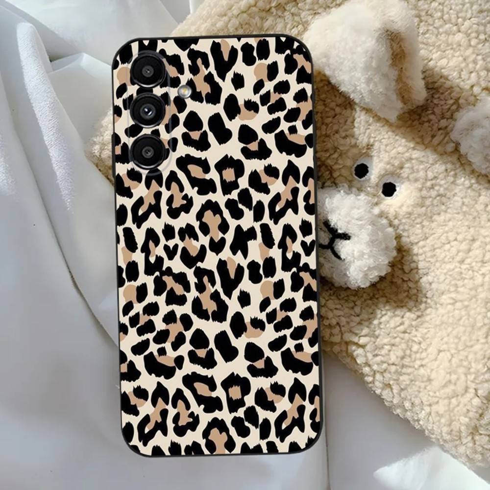Leopard Print Panther  Phone Case For Samsung S24,23,22,30,21,10,9,Ultra,Plus,Lite,FE,5G Black Soft Case