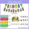 Hawaiian Theme Party Decorations Set Paper Cake Insert Balloons Bunting Flags