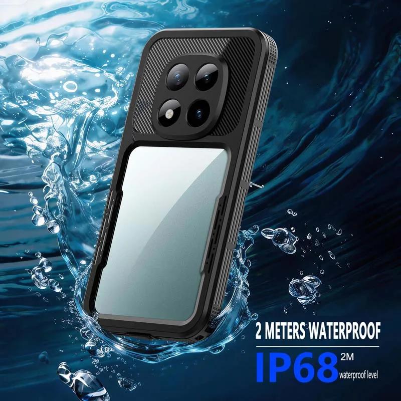 For Redmi Note 15 Pro 5G Waterproof Pouch Shockproof Phone Case Full Coverage Transparent Shell with Lanyard Button Cover Bumper