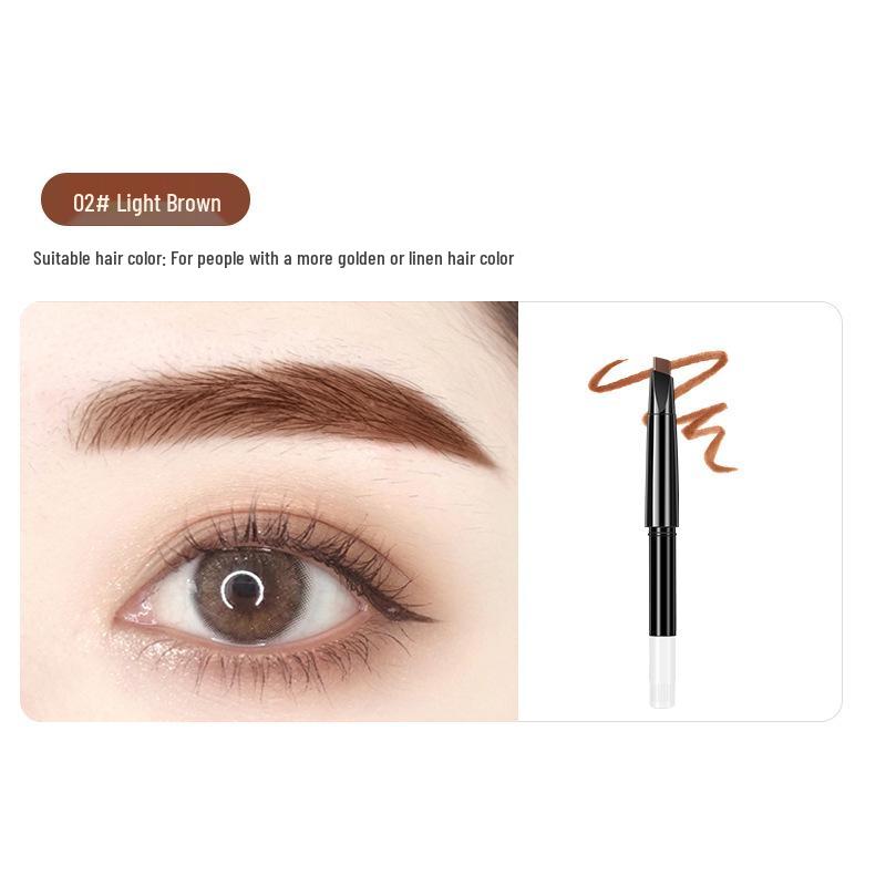 Dual-Ended Rotating Eyebrow Pencil with Waterproof, Smudge-Proof Refill Core