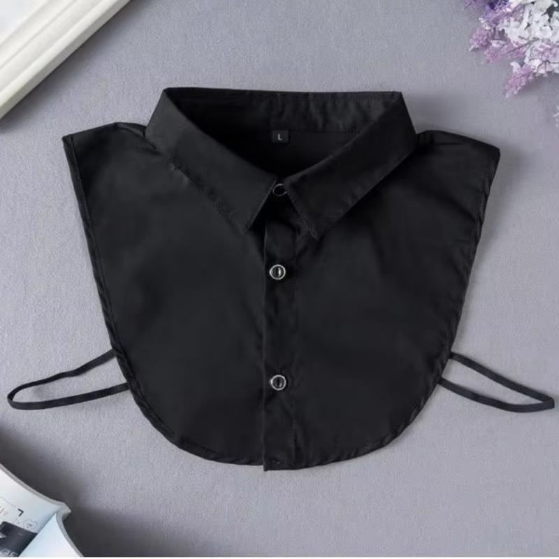 Einheitsgröße Falscher Hemdkragen Eleganter Abnehmbarer Button-Up-Kragen für Lagen-Outfit-Styling Modeaccessoire Ärmelloses Design
