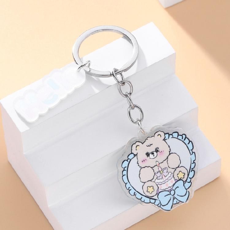 Flower Butterfly Heart Keychains Cartoon Pendant Keyring Handbag Charm Pendant