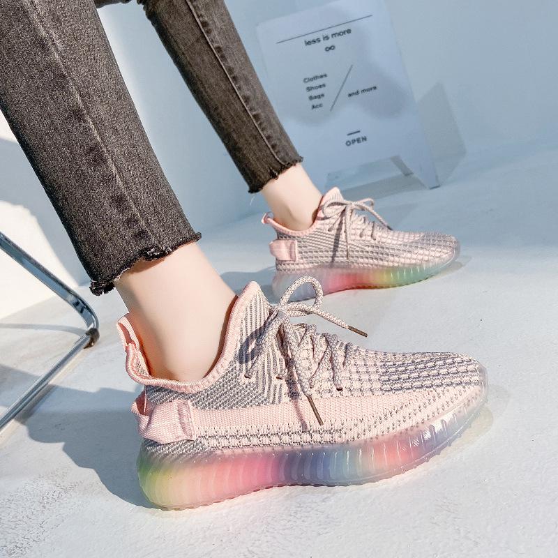Women's Flyknit Korean-Style Spring 2026 Breathable Fashion Running Shoes