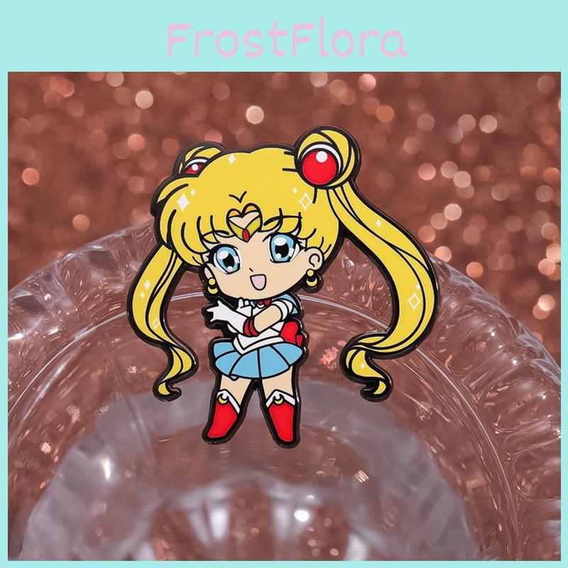 Adorable Anime Girl Evening Dress Enamel Brooch Cute Cartoon Metal Badge Accessory