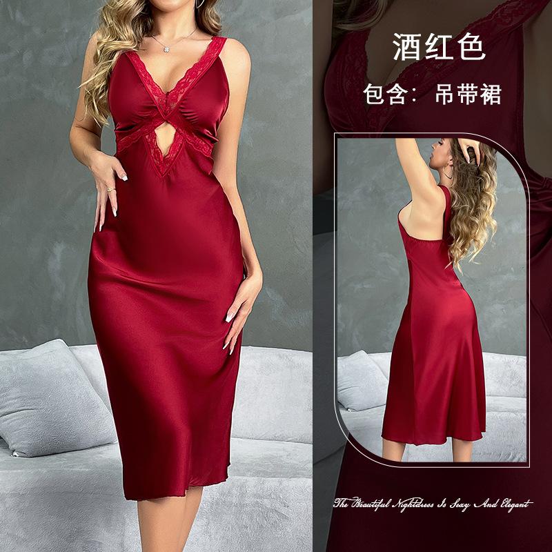 

Ночной клуб новое атласное сексуальное платье без рукавов с подтяжками S бордовый