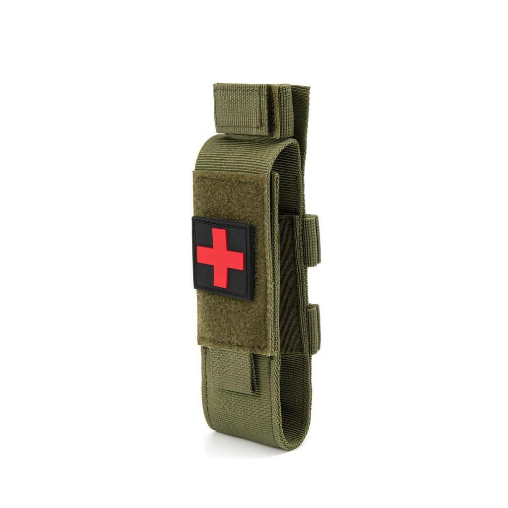 EDC Tactical First Aid Bag: Portable Tourniquet, Scissors & Flashlight Storage with Hanging Feature.