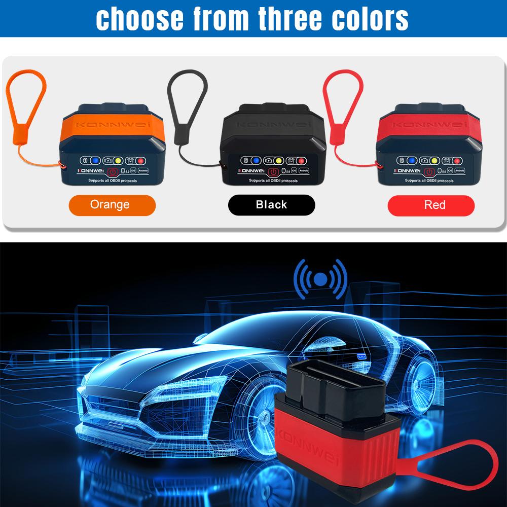 KONNWEI KW905 BT 5.0 Wireless OBDII Car Auto Diagnostic Scan Tools Car Detector Tester Scanner for IOS Android System,