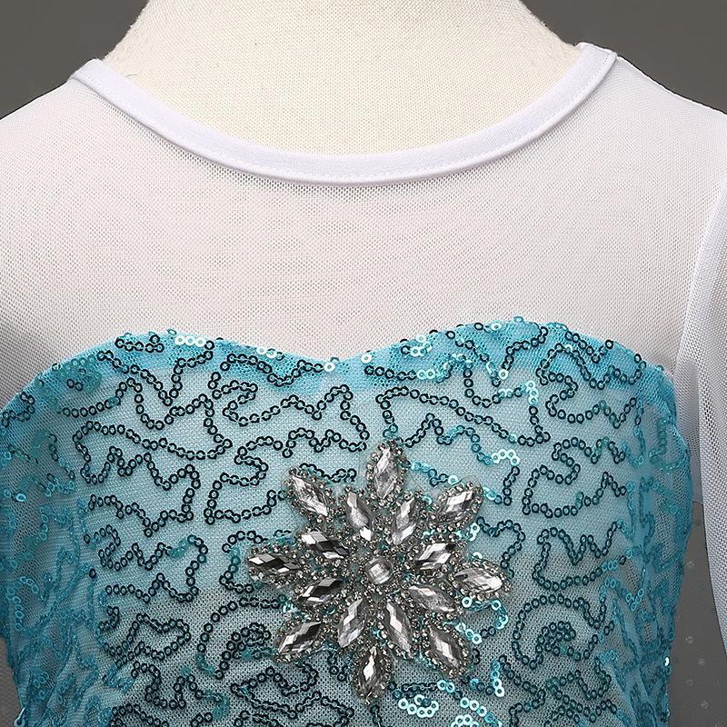 Frysta Tecknat Tryck Mesh Prinsessklänning med Lång Cape - Barnens Uppträdandekostym