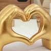 Love Gesture Figurine Resin Love Heart Hand Shape Statue Sculpture Home Office Wedding Party Desktop Decoration Ornament