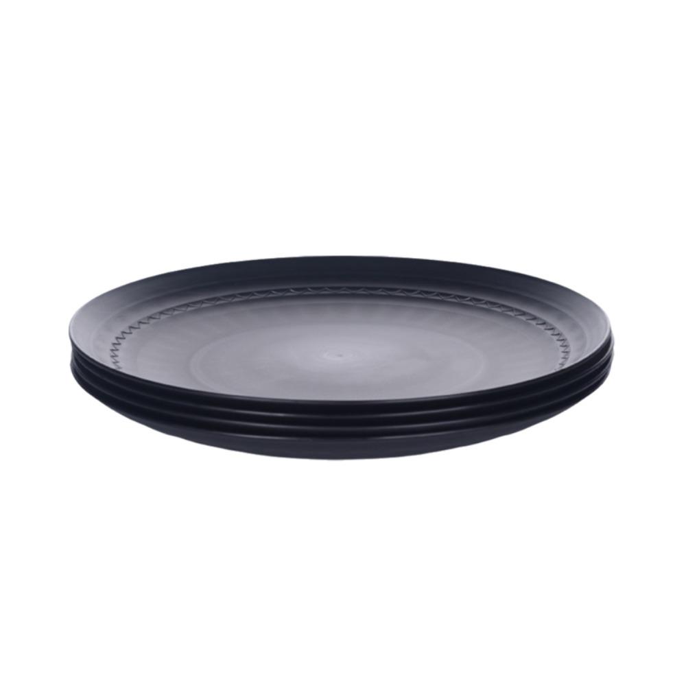 4PCS Heat-resistant Plastic Dessert Plate Round Snack Tray Practical Salad Dish  Outdoor