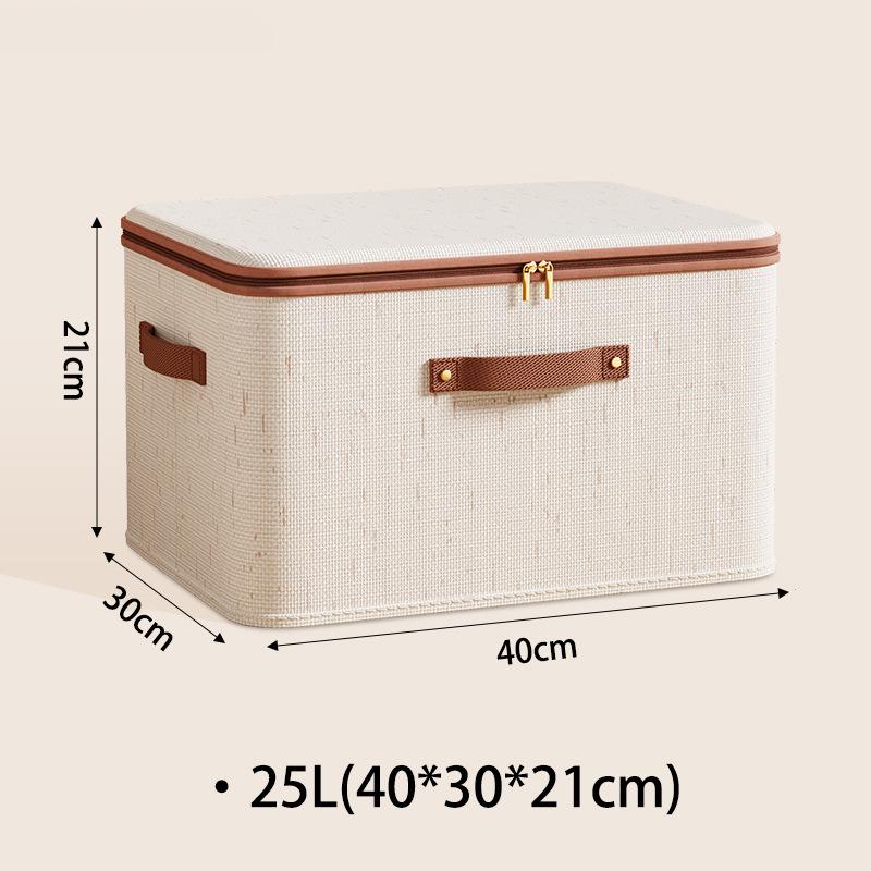 Home Cotton Bedroom Tianshan Linen Storage Box With Lid Toy And Wardrobe Organizer