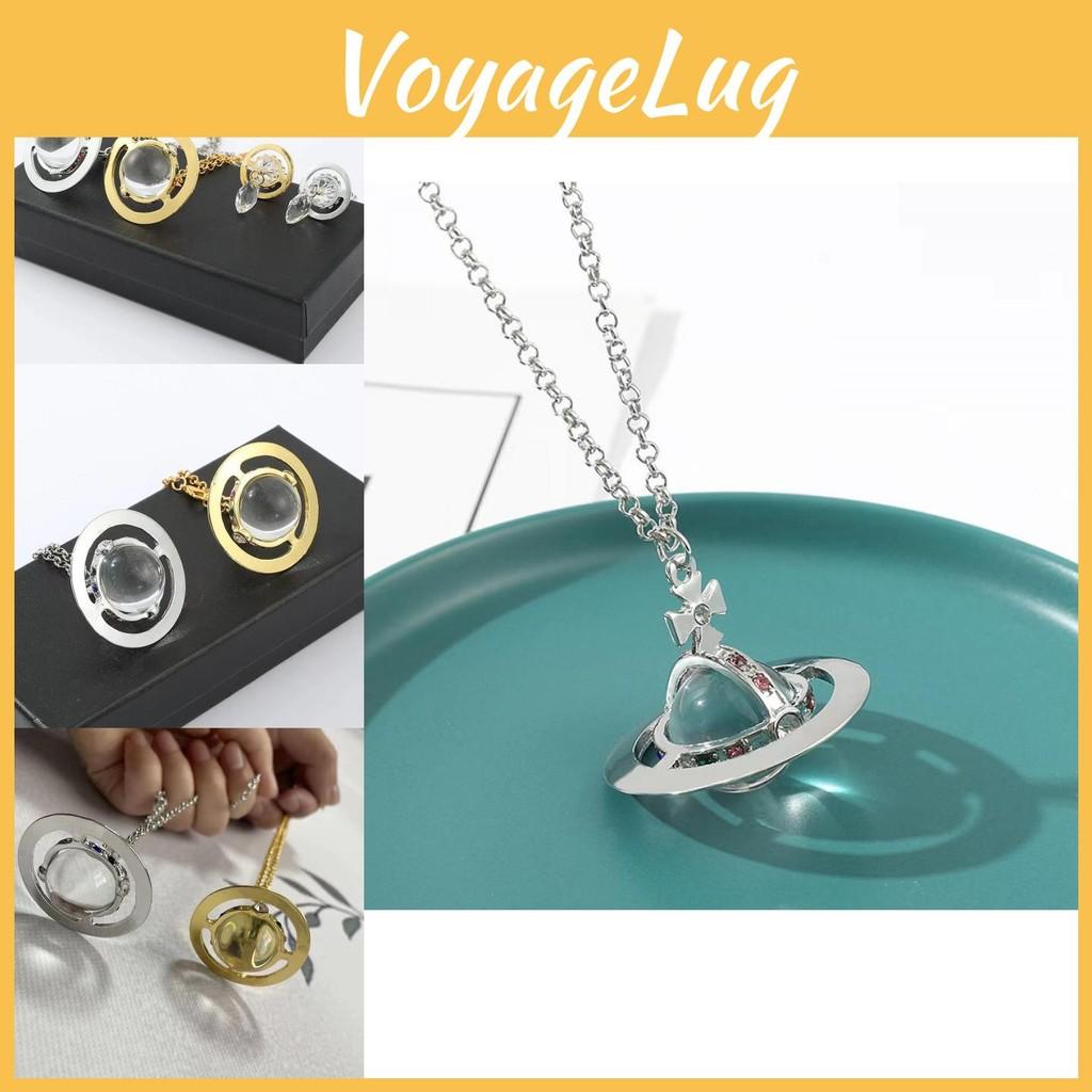 Necklace Luxurious Saturn And Earring Set Crafted With Premium Alloy Materials