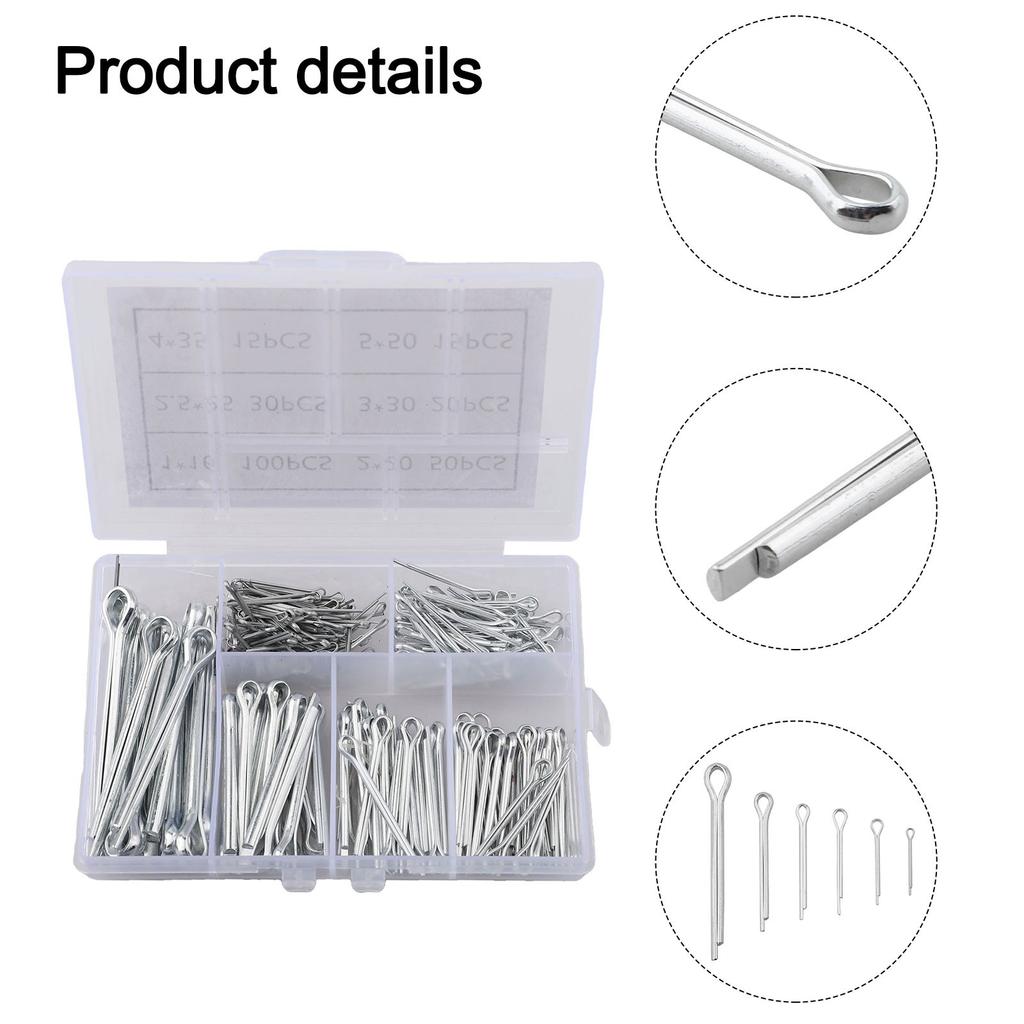 230PCS Cotter Pins Hairpin Pins Spring Cotter Screw Retaining Pins Locating Pins