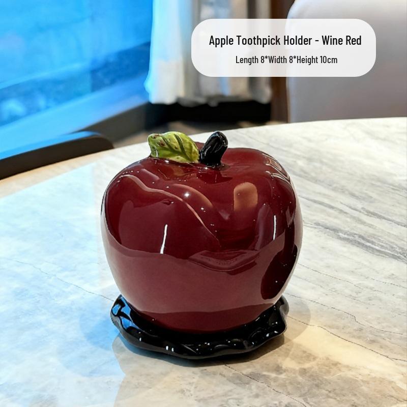 Высококачественная керамическая салфетница Apple для гостиной - Роскошный креативный держатель для салфеток для украшения журнального столика